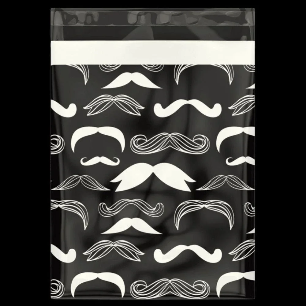 Unbranded Mustache Print‎ 30 Count Poly Mailers Black & White 10